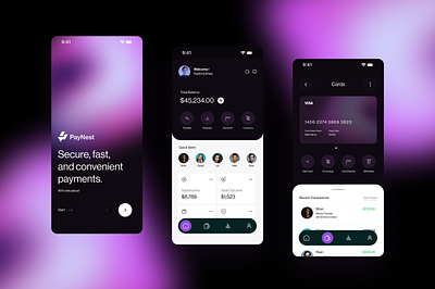 PAYNEST | Ultimate E-Wallet Experience app app design app design inspiration app ui design bank app cash design e wallet finance app minimal mobile app mobile app design mobile ui design mobile wallet payment app tech tech app technlogy ui user interface