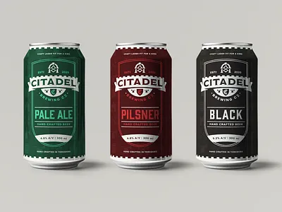 Citadel Brewing Co. Visual Identity brandidentity branding brewery design graphic design logo logodesign packaging visualidentity