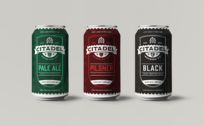 Citadel Brewing Co. Visual Identity brandidentity branding brewery design graphic design logo logodesign packaging visualidentity