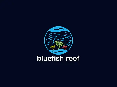 Business Logo Design Bluefish Reef branding design graphic design illustration logo logo designer typography vector