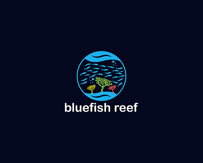 Business Logo Design Bluefish Reef branding design graphic design illustration logo logo designer typography vector