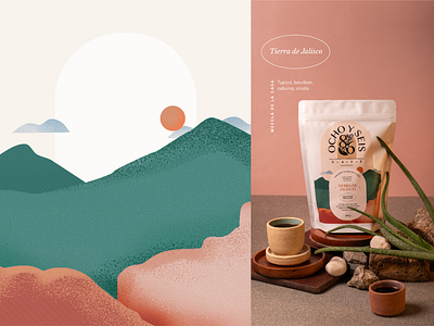 Ocho&Seis Mexican Coffee branding coffee graphic design logo mexican mexico mountain packaging pouch bag