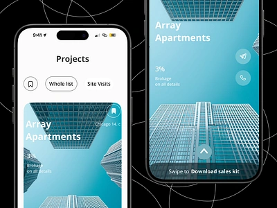 Array Apartments App UI 3d animation branding graphic design logo motion graphics ui