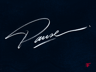 Pause art authentic brushlettering calligraphy custom expressive flow fun lettering logo logotype marker onestroke pause script texture type unique zen