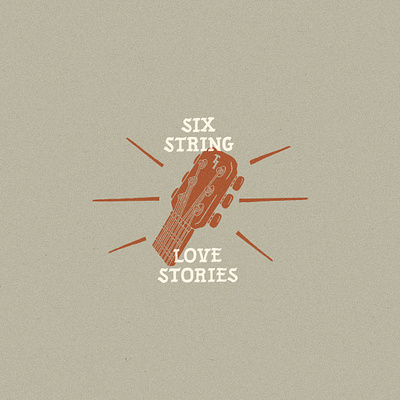 Six String Love Stories - Illustration branding grit hand lettering illustration logo music outdoors