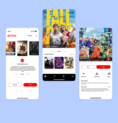 Netflix App UI 3d animation branding design graphic design illustration logo motion graphics ui vector