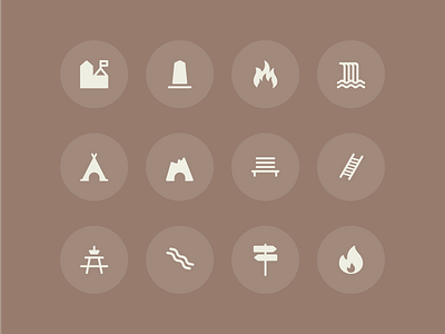 Outddor map icons icon design ui