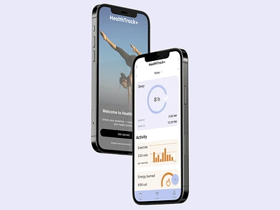 HealthTrack+ - Fitness & Health mobile app design design app design pages fitness health mobile app typography ui ux uxui design