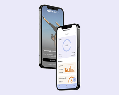 HealthTrack+ - Fitness & Health mobile app design design app design pages fitness health mobile app typography ui ux uxui design