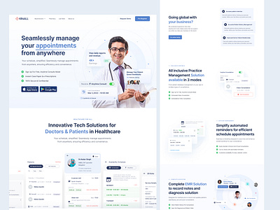 Healthcare - Doctor App Landing Page clean design doctor dashboard doctorlandingpage healthcare healthcare landing page intuitive design medical website minimal ui responsive web design saas platform design user centered design web app design