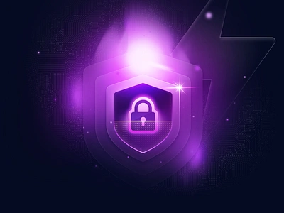 API Security api bolt cybersecurity dark flame illustration lock marketing media scan security shield shine social traefik