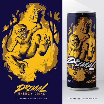 Energy Drink Label Design animal beverage branding can digital art energy energy drink graphic design illustration label label design packaging packaging design print product design