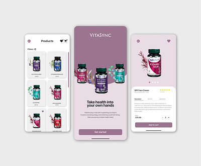 Onboarding screens Vitamins Mobile App - UI Design 3d animation app branding design graphic design illustration interface logo mobile mobile app mobile design motion graphics ui ui design ux ux design