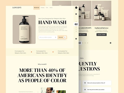 Loved01 - Shopify Website Design For Beauty Products beauty clean cosmetics cream design ecommerce landing landing page local store lotion minimal product page shopify store ui ui uiux ux web design website