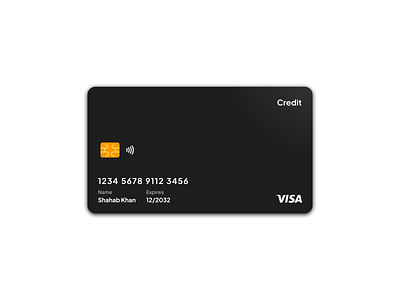 UI Challenge: A generic credit card's front view challenge design graphic design