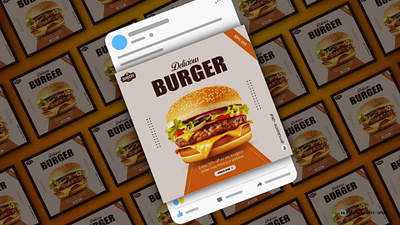 DELICIOUS BURGER POST DESIGN 3d branding burger post burger poster delicious burger graphic design graphic designer logo mockups mockups ideas motion graphics post design poster design resturant social media post ui