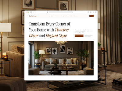 Opal Interiors Landing page landing page typography ui ux web design
