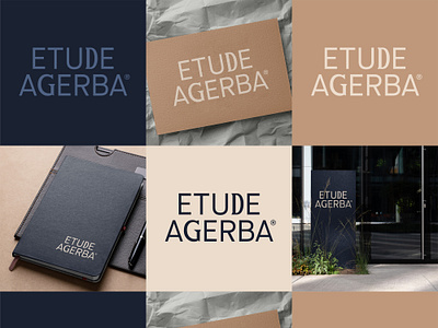 Etude Agerba Law Firm attorney brand branding classy display elegant firm law lawyer logo logotype modern notebook office pairing typography wordmark