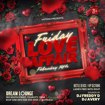 Valentines Day Flyer Template template