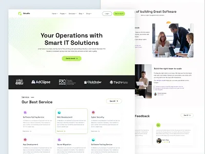 IT Solutions Website - Landing page agenct web design agency template agency website home page it figma template it home page it landing page it solutions it solutions website it web design it web template it website it website template landing page landing page template landing page ui ui design ui ux design web design web template