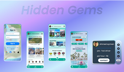 Hidden Gems design figma logo mobile app mobile design travel ui uxui