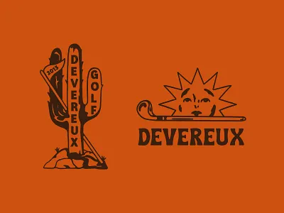 Devereux Golf apparel branding cactus design golf graphic design illustration logo sun typography vector