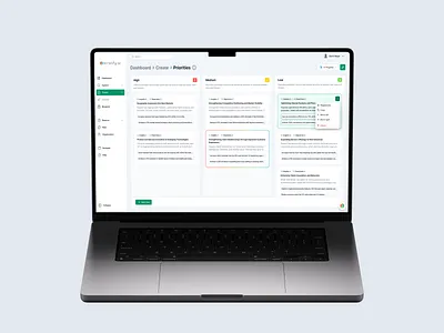 Stratify.ai - Priorities create design generative kanban priorities split tasks