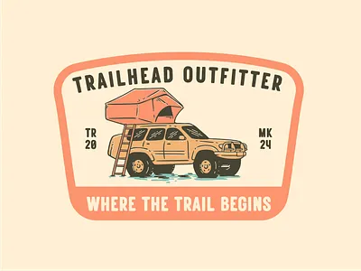 Trailhead Outfitter Badge Exploration badge branding design emblem embroidery graphic design illustration logo mountain nature patch typography ui ux vector