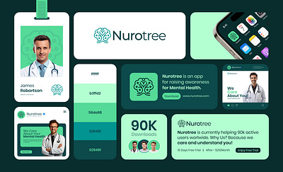 Mental Health logo Design brain brain logo brain tree logo brand identity brand kit branding branding kit healthcare logo logo guideline logo kit logo usage guideline medical logo mental health mental health logo mental logo neuro neuro logo neuro tree neuro tree logo tree logo