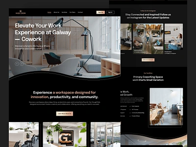 Galway Cowork - Modern Workspace Hub Design coworkingspace galway interior interior design landing page working space modern design office office design productivity space ui ux website worklife workspace workspace design