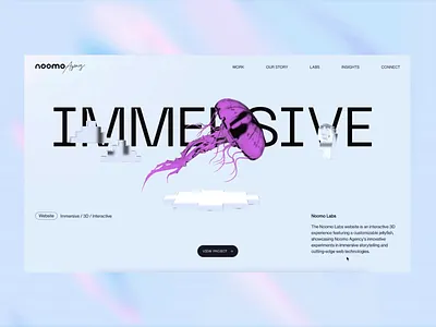 Noomo Agency - Project Details 3d animation 3d glass 3d web 3d website animation case study glass homepage interactive jellyfish product product details project ui website