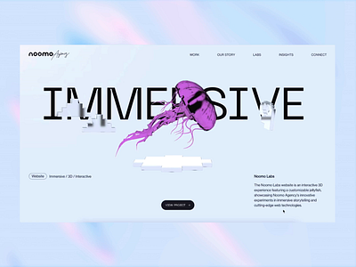 Noomo Agency - Project Details 3d animation 3d glass 3d web 3d website animation case study glass homepage interactive jellyfish product product details project ui website
