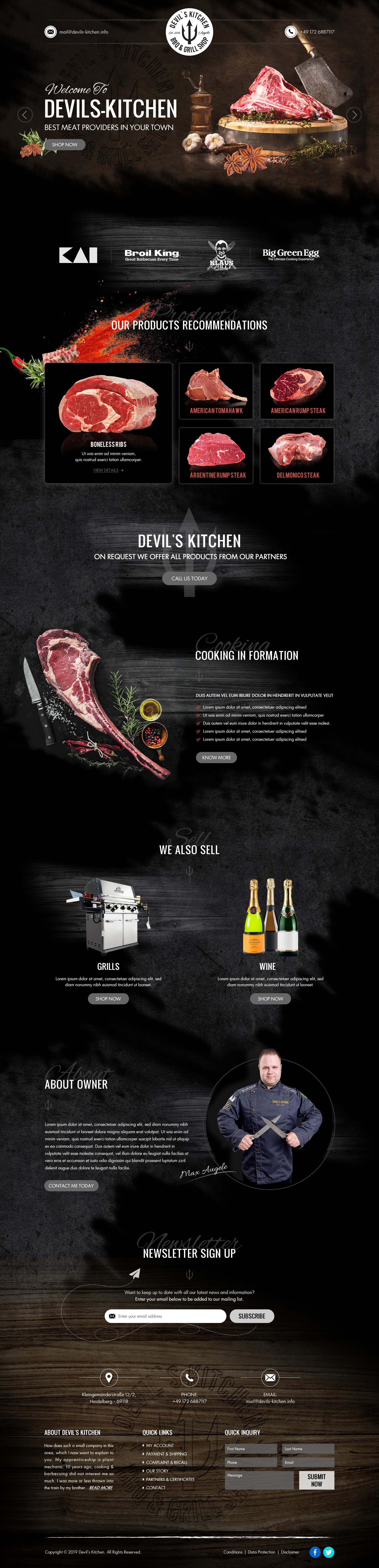 Devils Kitchen Website UI