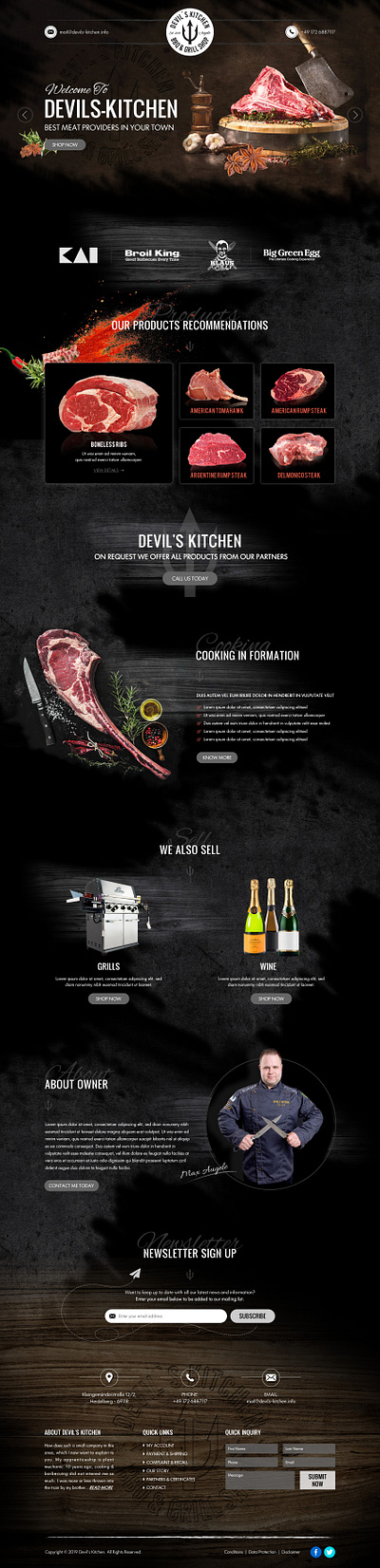 Devils Kitchen Website UI