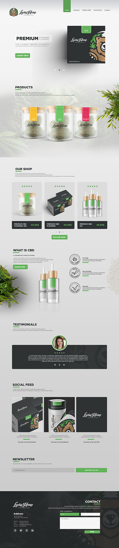 Lucky Hemp Website UI