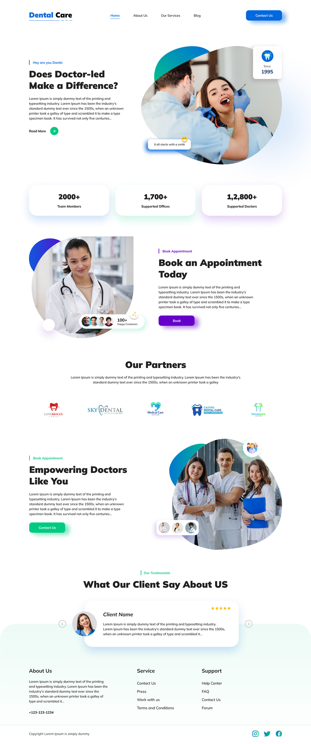 Dental Care Website UI