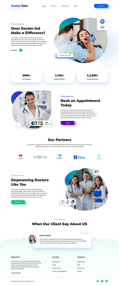 Dental Care Website UI