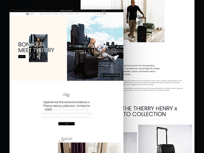 Kabuto X Thierry Henry Collection branding collection digital football graphic design henry luggage luxury minimalist photography premium thierry travel typography ui web website