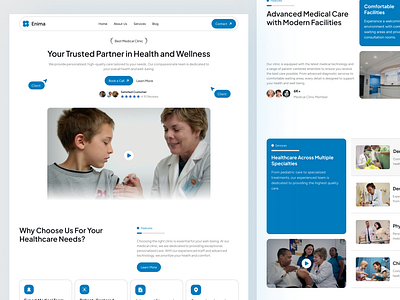 Enima - Medical Clinic Website app clinic design designapp framer hospital landing page medical medical clinic medical clinic template template ui ui template uidesign uiux ux web website