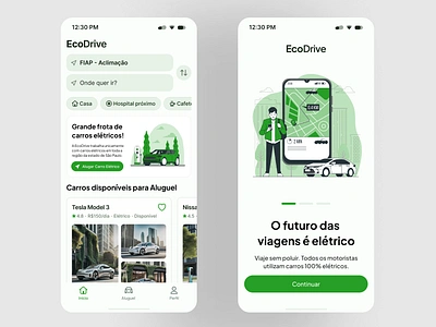 EcoDrive - An Ecologic Drive Car App app brasil car car app clean design drive eco ecologic eletric car figma mobile ui ui design