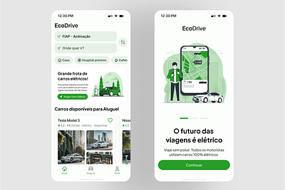 EcoDrive - An Ecologic Drive Car App app brasil car car app clean design drive eco ecologic eletric car figma mobile ui ui design