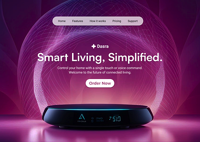 Smart home device landing page design design figma landing page ui ux website design