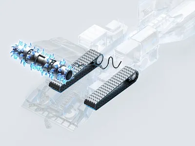 LONGWALL MINER 3d after effects animation c4d cgi cinema 4d minimal