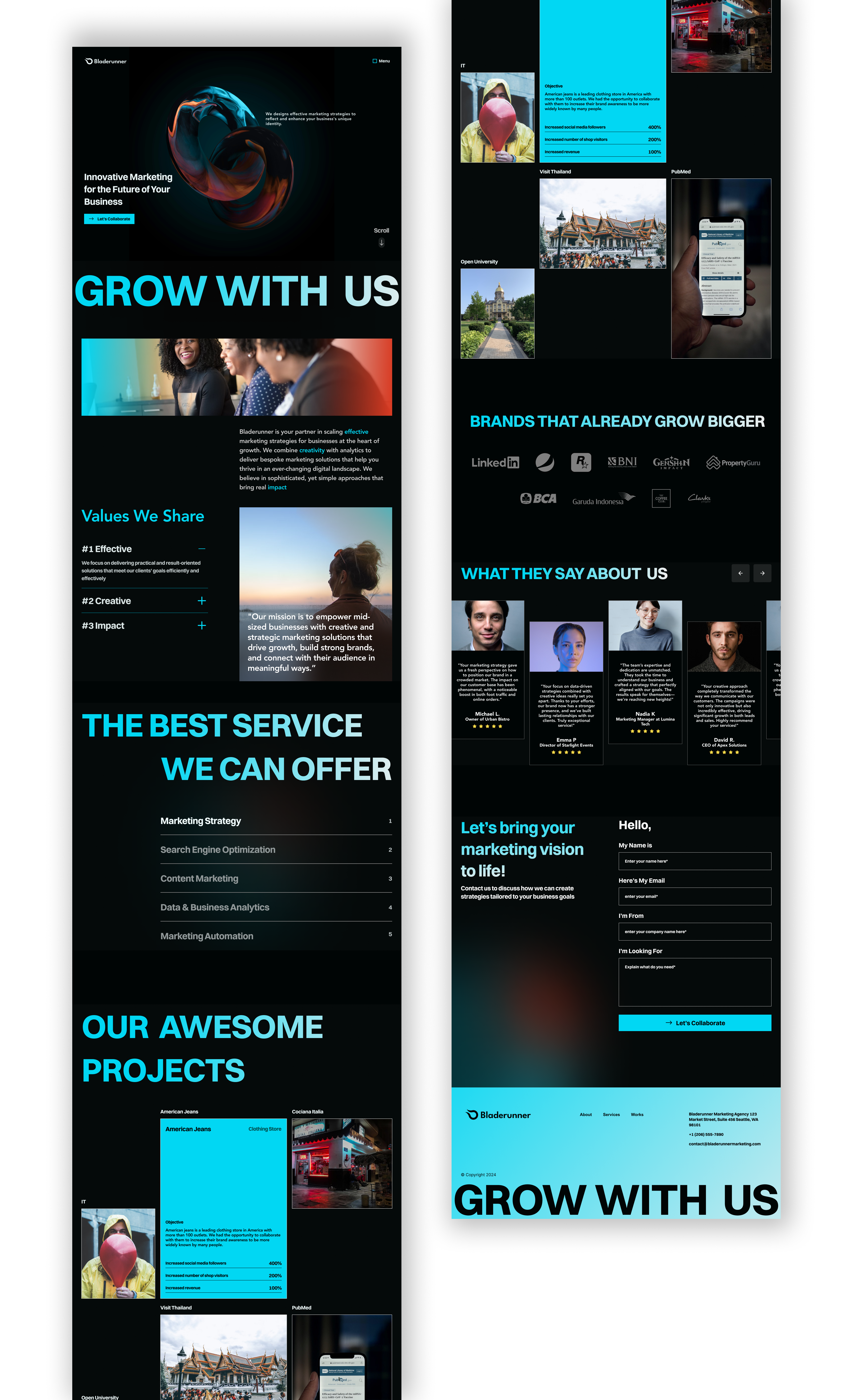 Example of Beautiful Landing Page Website Design