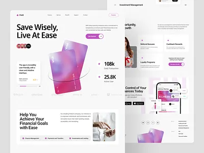 FiniX - Finance Landing Page bank card digital banking e wallet finance finance landing page financial service fintech fintech landing page landing page money pay payment reward save transfer wallet