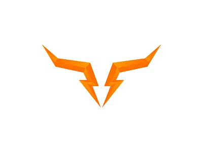 Lightning Horn abstract animal bull dual meaning energy geometric horn lightning bolt logo minimalist modern nature technology vector