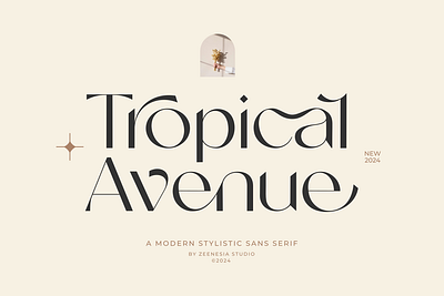 Tropical Avenue alternates branding fashion font ligature logo magazine modern packaging product serif social media unique web font