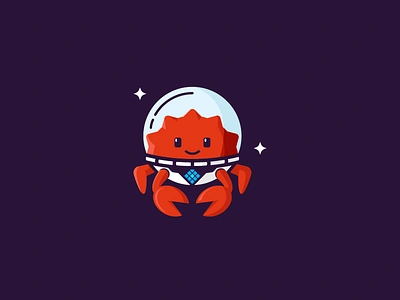 Astronaut Crab abstract animal astronaut combination crab icon illustration logo mascot modern nautical playful sea animal space technology vector