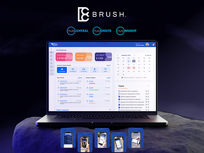 Brush claims - Insurance claim management system branding design design ops illustration ui ux