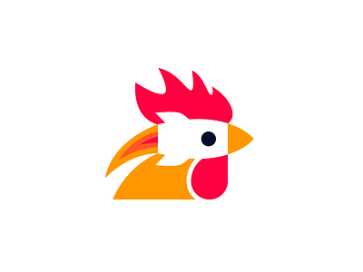 Rocket Rooster abstract animal combination dual meaning farm animal icon illustration logo mascot minimalist modern negative space playful rocket rooster vector